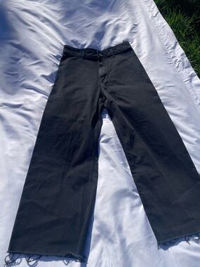 Zara Black Wide-Leg Flare Jeans Casual Streetwear!
